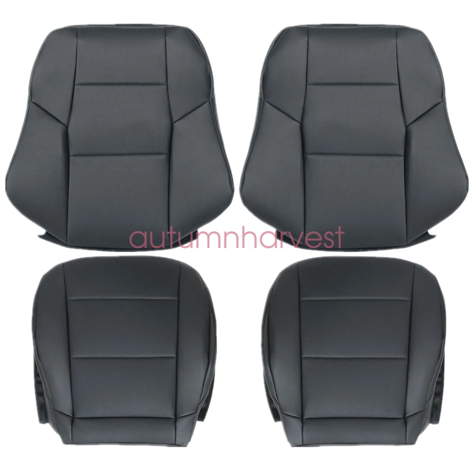 For 2005 to 2007 Mercedes Benz C230 Driver & Passenger Leather Seat Cover Black - Image 3 of 4