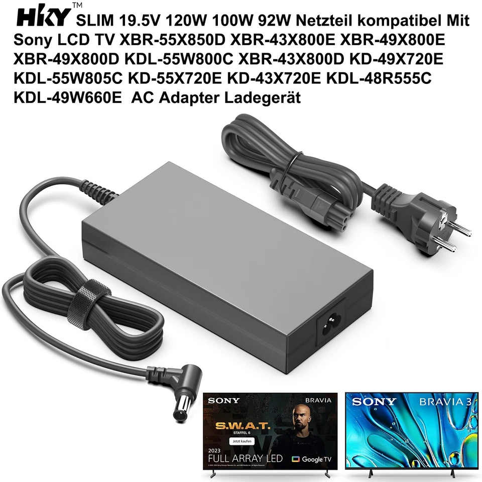 120W Ladegerät für Sony Bravia TV 50"55"60" KDL-50W829B KD-49X750F 19.5V Netztei - Bild 2 von 4