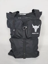 Under Armour Project Rock Gym Satchel Bag Back Pack Black 1381925-001