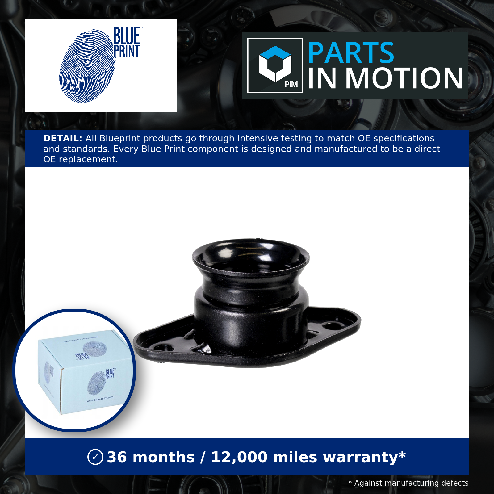Shock absorber cushion Rear Axle Left Rubber/Metal ADG080344 BLUE PRINT for KIA - Image 4