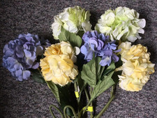 Lot of 6 Ashland Artificial Silk Hydrangea Floral Stems  approximately. 30 inch