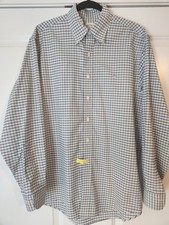 Brooks Brothers Mens Button Down Shirt Medium Green Blue Plaid Embroidered Logo