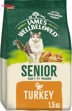 James Wellbeloved Senior Turkey 1.5 Kg Bag, Hypoallergenic Dry Cat Food 15.87 per kilo
