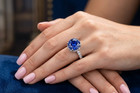 LAB CREATED 4.15 Ct TANZANITE & W/SAPPHIRE RING SOLID .925 Sterling Silver - NWT — photo 7