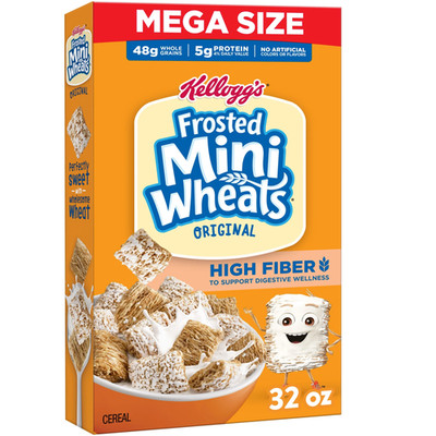 Kellogg S Frosted Mini-Wheats Breakfast Cereal, High Fiber, 48G Whole Grain, Meg