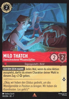 Lorcana Milo Thatch - Unerschrockener Wissenschaftler 7ARI-145 Rare Deutsch Neu