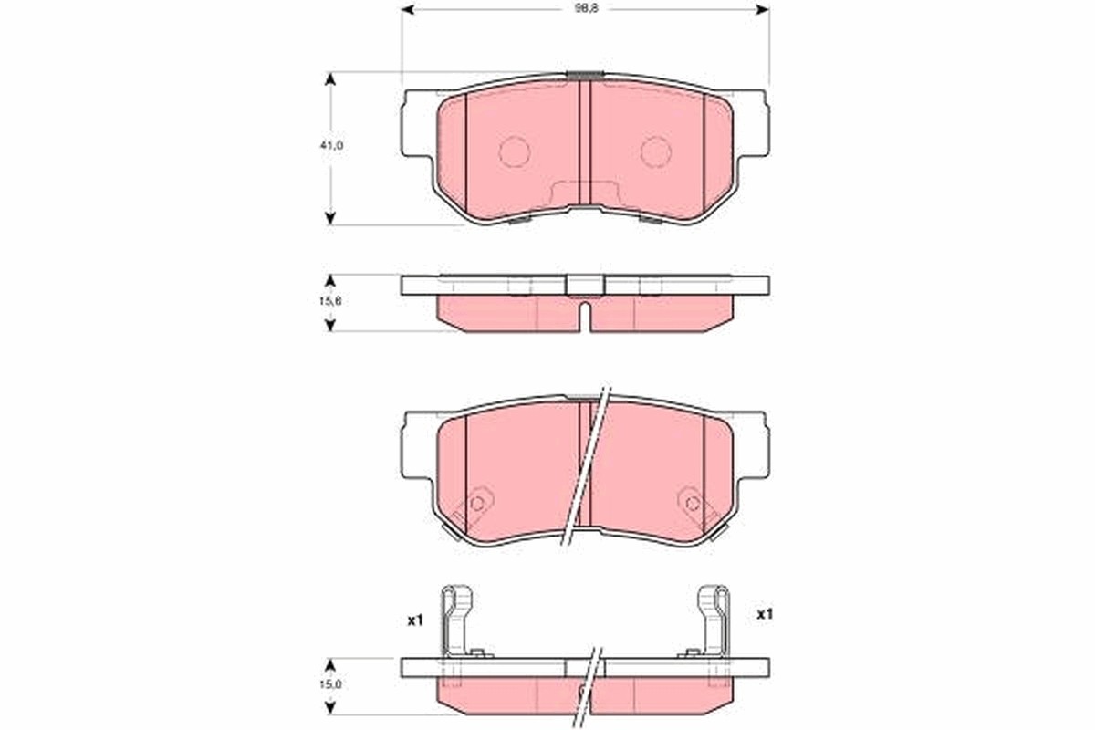 Rear TRW-OE GDB3298 Brake Pad Set, disc brake for HYUNDAI