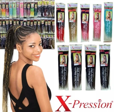 X-PRESSION Ultra Braid Pre Stretched Braiding Hair Kanekalon 46 Inch All Colors