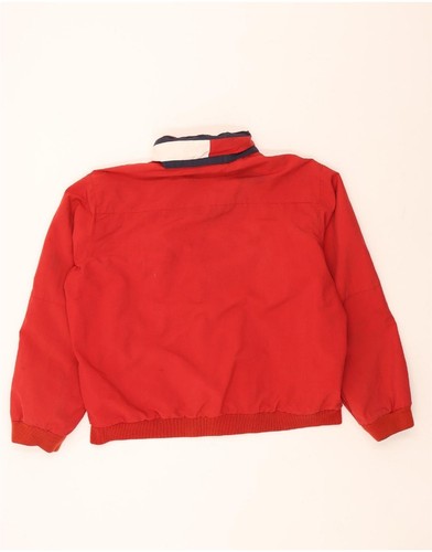 TOMMY HILFIGER Mens Hooded Bomber Jacket UK 40 Large Red Nylon CR05 - Picture 2 of 3