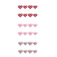 8Pcs Heart Garland Heart Ornaments 3D Proposal Banner Engagement Decorations for