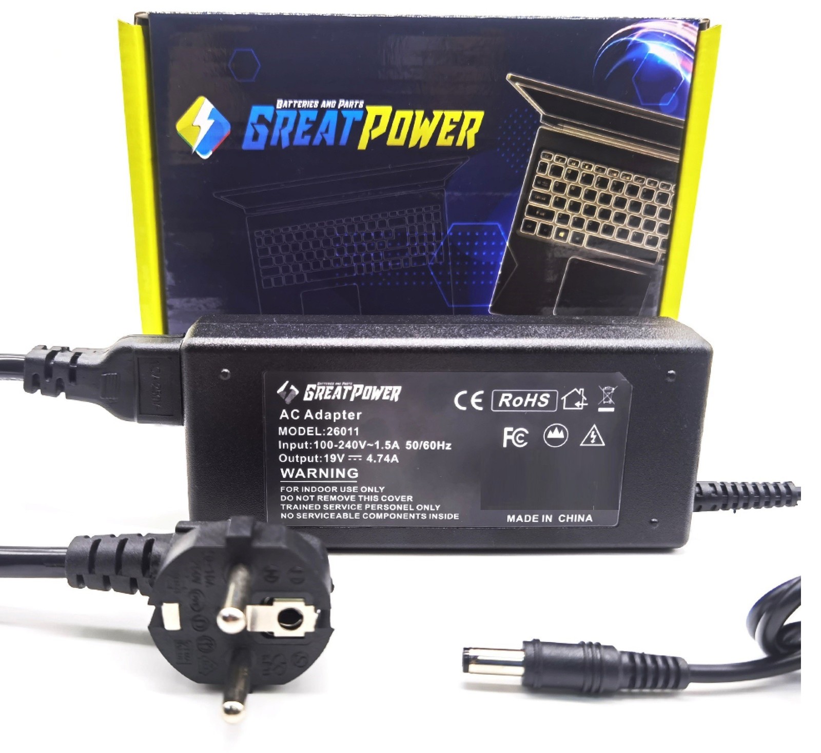 Alimentatore caricabatteria per ASUS A6 A6G A6Ga A6K A6L A6N A6Ne A6U A6V A6Va A