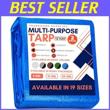 Heavy Duty Tarp - UV Resistant, Tear Proof - 12x20 ft 2 Pack
