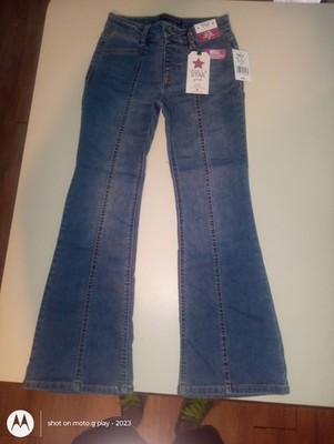 New/With Tags Girls Size 8 Vanilla Star Flare High Rise Jeans Adjustable Waste