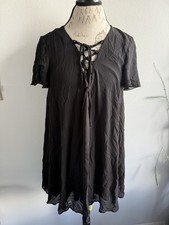 SHOW ME YOUR MUMU Matilda Mini Dress Black Lace Up Size Medium