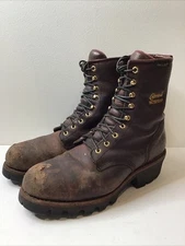 Chippewa Boots Paladin Logger Steel Toe Insulated Chip-A-Tex sz 9 1/2 W #73060