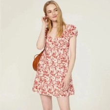 Madewell size 6 margie mini dress in abstract flora floral print cottagecore lin