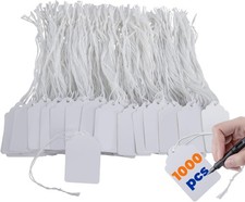 Price Tags with Strings Attached, 1000pcs Marking White Merchandise Hang Tags