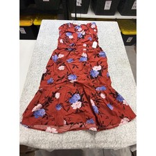 Time and Tru Spade Midi Dress Rusty Bronze Bouquet Floral L 12-14 NWT