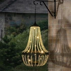 Solar Powered Acrylic Crystal Chandelier Light Outdoor Garden Meadow Warm White