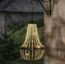Solar Powered Acrylic Crystal Chandelier Light Outdoor Garden Meadow Warm White