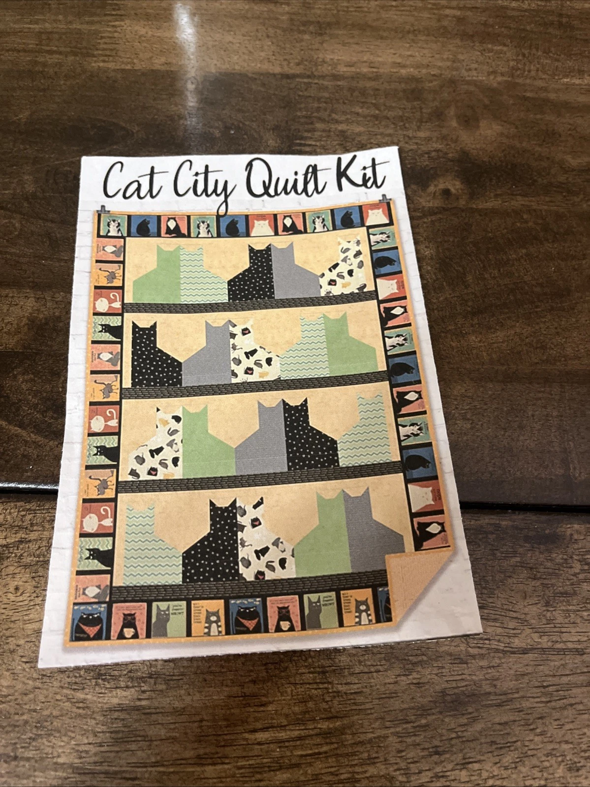 Cat City Quilt Kit Halloween Theme Northcott Fabrics 42”x56” Top Pattern Binding