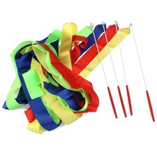  4 Pcs Gymnastics Ribbon Wand Dancing Wands Artistic Colorful Dance Ribbons