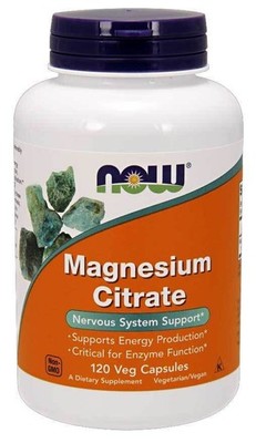 NOW FOODS, MAGNESIUM CITRATE 400mg 120 Veg. Kapseln MAXIMAL SUPER PREIS