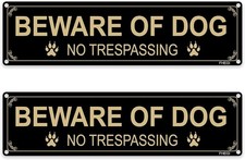 2-Pack Beware of Dog - No Trespassing Sign, 12x3 Inch Rust Free .040 Aluminum...