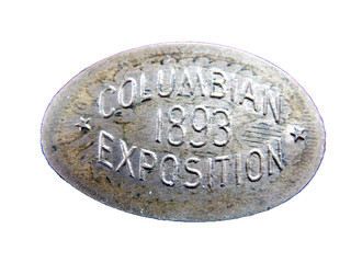 1860 C/N INDIAN HEAD CENT ELONGATED COLUMBIAN WORLD'S FAIR 1893 EGLIT 368 RARE