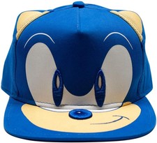 Sonic the Hedgehog Embroidered Face Snapback Hat  One Size