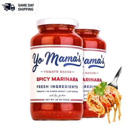 Yo Mama's Spicy Marinara Sauce - 50 oz, Pack of 2, Gluten-Free & Paleo Friendly