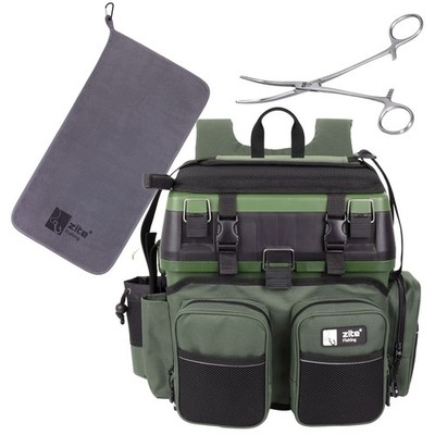 Multi Angel-Koffer-Rucksack - mit Microfaser Handtuch & Hakenlöser Zite Fishing