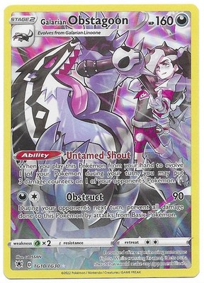 Galarian Obstagoon UltraRare SWSH10:Astral Radiance Trainer Gallery TG10/TG30 LP