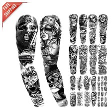 Express Yourself with 46 Waterproof Temporary Tattoos XL Body Art Collection
