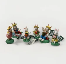 Midwest Cannon Falls Cottontail Lane Bunny Figurines Gardening Picnic Lot VTG
