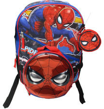 Bioworld Marvel Spiderman Backpack Flashing Lights Removable Lunchbox Kids Youth