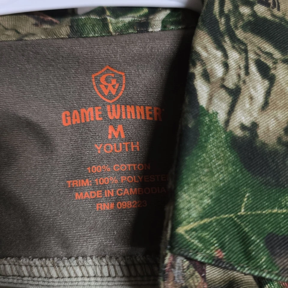 Game Winner Realtree Camo youth M Performance Shirt Men's Long Sleeve Button Up - Image 2 of 2