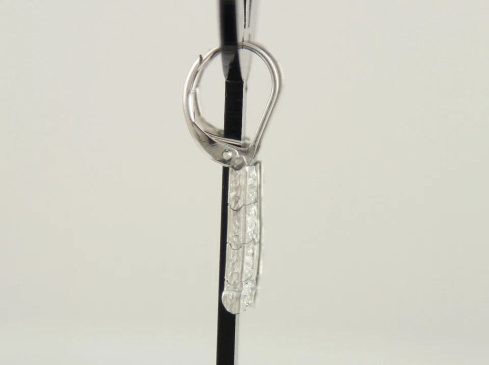 Paar Art Deco Ohrringe Platin 1,0ct Diamanten Altschliff Brillanten Art Déco - Bild 2 von 4