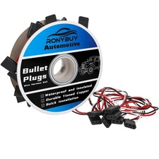 20 Count 3-Prong Triple Female Bullet Wire Harness Roll 18 Gauge Continuous -...