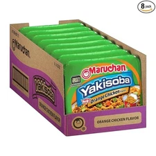 Maruchan Yakisoba Orange Chicken, Japanese Instant Ramen Noodles, 8 Count