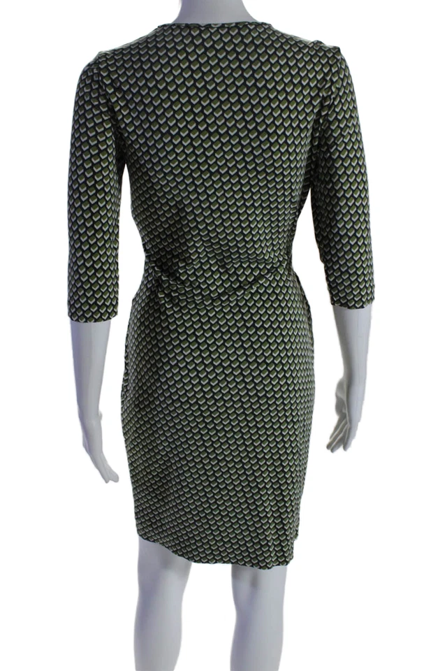 Mini Vestido Para Mujer Diane Von Furstenberg Cuello Redondo Mangas Cortas Verde Talla S Foto 3 de 4