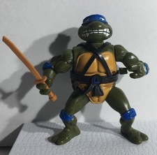TMNT Sword Slicing Leonardo Figure Teenage Mutant Ninja Turtles VTG 1990 WORKS