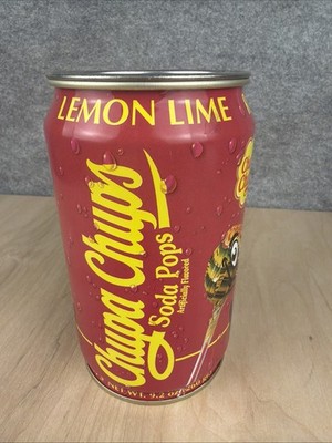 Empty Chupa Chups Cherry Cola Lemon Lime Soda Collectible Can - Great Condition