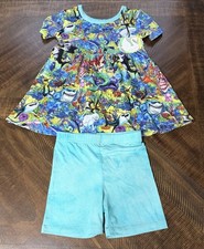 Sugar Swan Bamboo Under The Sea Characters Peplum And Shorts 5/6