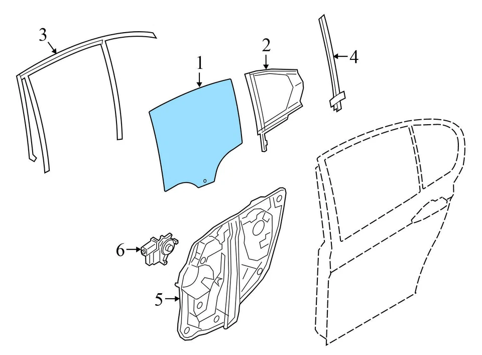 BMW M340I XDRIVE 2020-2024 - puerta trasera izquierda ventana cristal 7432233 Foto 3 de 4