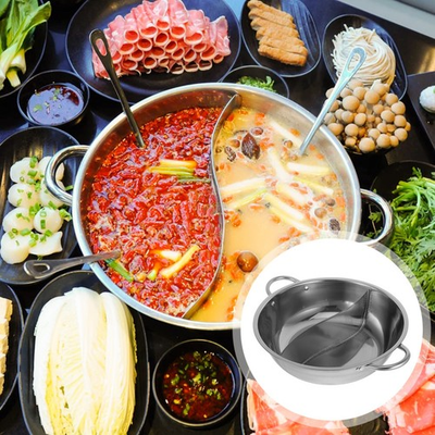 #ad Shabu Hot Pot Dual Sided Hotpot Pan Stainless Steel Duck $29.65