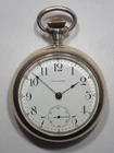 ANTIQUE WALTHAM POCKET WATCH CRESCENT ST 18S 17J w/ STERLING SILVER CASE w/ STAG