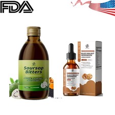 2/8 Fl Oz Soursop Living Bitters/Parasite Cleanse Tincture - Gluten-Free Organic