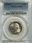 1934-D Washington Quarter, AU 58 PCGS, NR