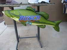 Vtg BUSCH BEER, 2003 BASS Inflatable Fish, 48 inches, Unused Advertising